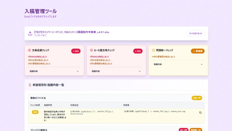 AI入稿管理システム
